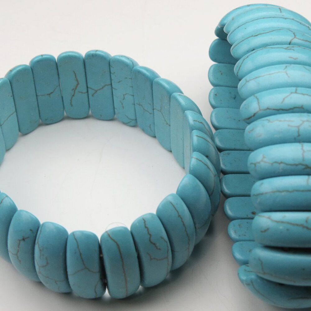 Turquoise Elastic Bracelet 2 Pieces Set on Sale